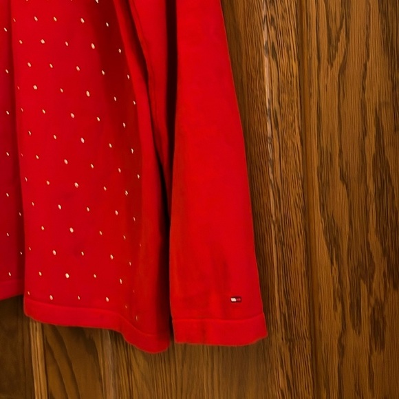 Tommy Hilfiger 🌟HP🌟Red V-Neck Women's Large Sweater NWT - Picture 4 of 6